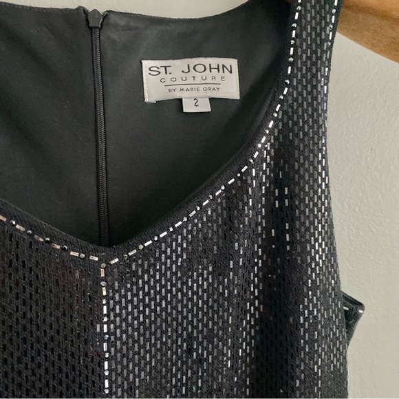 St. John Couture Black Sparkling Evening Dress Size 2 - Picture 3 of 4